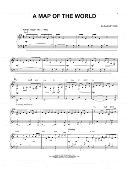 page one of A Map Of The World (Piano Solo)