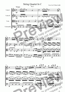 page one of String Quartet In C