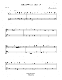 page one of Here Comes The Sun (Violin Duet)
