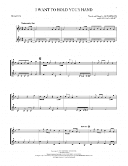 page one of I Want To Hold Your Hand (Trumpet Duet)