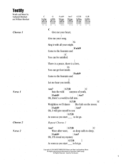 page one of Testify (Guitar Chords/Lyrics)