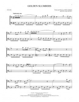 page one of Golden Slumbers (Cello Duet)