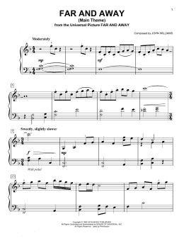 page one of Far And Away (Main Theme) (Easy Piano)