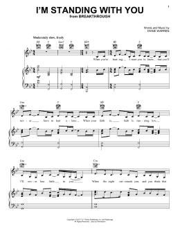 page one of I'm Standing With You (from Breakthrough) (Piano, Vocal & Guitar Chords (Right-Hand Melody))