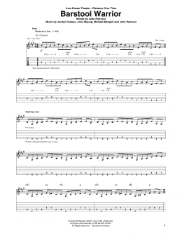 page one of Barstool Warrior (Guitar Tab)