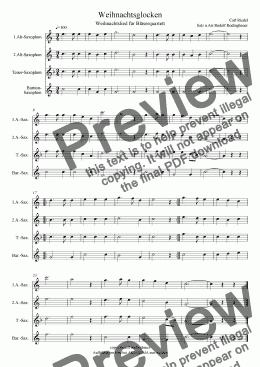 page one of Weihnachtsglocken  Saxophonquartett