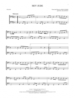 page one of Hey Jude (Cello Duet)