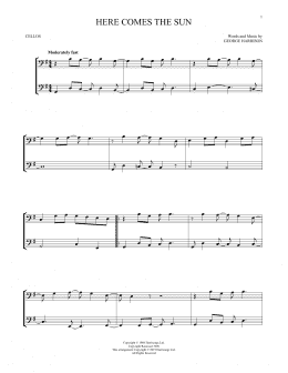 page one of Here Comes The Sun (Cello Duet)