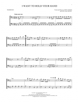 page one of I Want To Hold Your Hand (Trombone Duet)