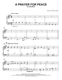 page one of A Prayer For Peace (from Munich) (Easy Piano)