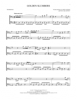page one of Golden Slumbers (Trombone Duet)