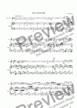 page one of Any Given Day (solo trumpet and piano)