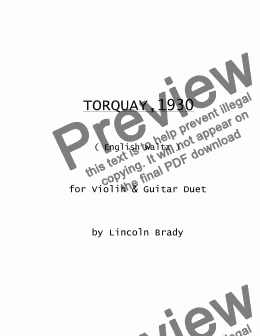 page one of TORQUAY, 1930 -  Violin & Guitar
