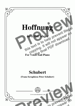 page one of Schubert-Hoffnung,in G flat Major,D.251,for Voice and Piano