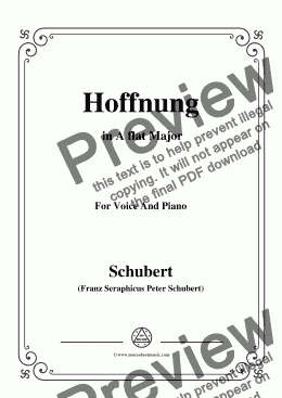 page one of Schubert-Hoffnung,in A flat Major,D.251,for Voice and Piano