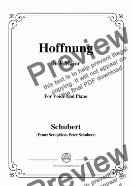 page one of Schubert-Hoffnung,in F Major,D.251,for Voice and Piano