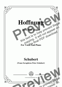 page one of Schubert-Hoffnung,in E flat Major,D.251,for Voice and Piano