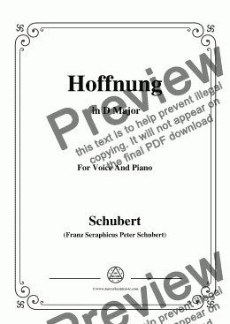 page one of Schubert-Hoffnung,in D Major,D.251,for Voice and Piano