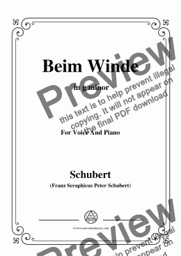 page one of Schubert-Beim Winde,in g minor,for Voice&Piano 