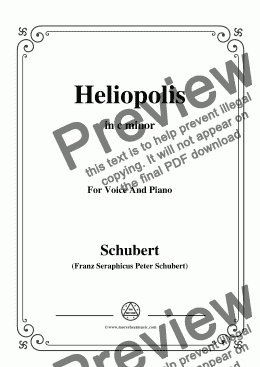 page one of Schubert-Heliopolis,from Heliopolis II,D.754,in c minor,for Voice&Piano