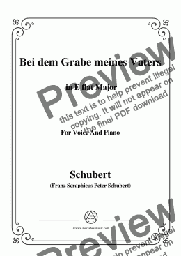 page one of Schubert-Bei dem Grabe meines Vaters,D.469,in E flat Major,for Voice&Piano 