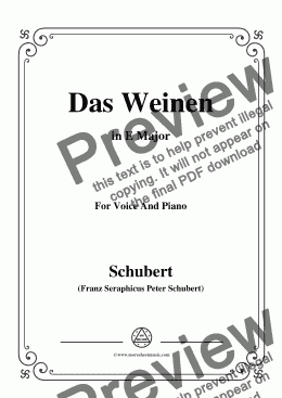 page one of Schubert-Das Weinen,Op.106 No.2,in E Major,for Voice&Piano