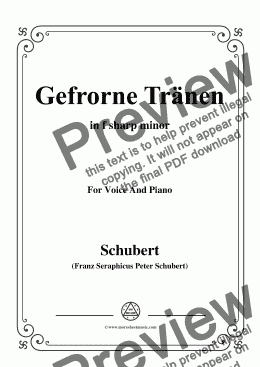 page one of Schubert-Gefrorne Tränen,from 'Winterreise',Op.89 No.3,in f sharp minor,for Voice&Piano