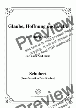 page one of Schubert-Glaube,Hoffnung und Liebe,Op.97,in C sharp Major,for Voice&Piano