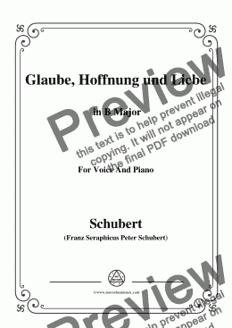 page one of Schubert-Glaube,Hoffnung und Liebe,Op.97,in B Major,for Voice&Piano