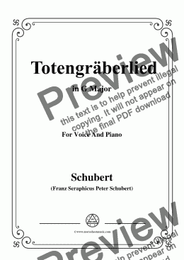 page one of Schubert-Totengräberlied(Gravedigger's Song),D.44,in G Major,for Voice&Piano