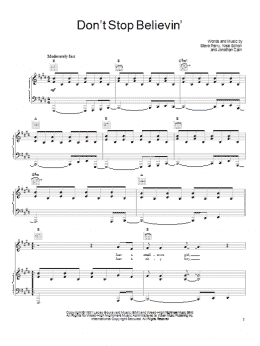 page one of Don't Stop Believin' (Piano, Vocal & Guitar Chords (Right-Hand Melody))