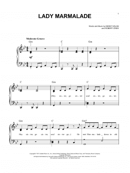 page one of Lady Marmalade (Easy Piano)