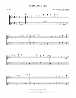 page one of And I Love Her (Flute Duet)