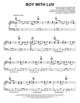 page one of Boy With Luv (feat. Halsey) (Piano Solo)