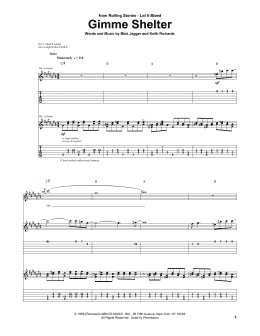 page one of Gimme Shelter (Guitar Tab)