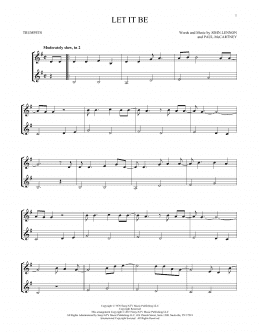 page one of Let It Be (Trumpet Duet)