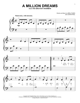 page one of A Million Dreams (from The Greatest Showman) (Big Note Piano)