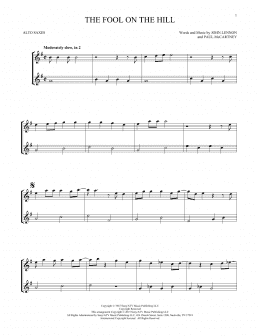 page one of The Fool On The Hill (Alto Sax Duet)