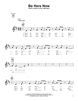 page one of Be Here Now (Ukulele)