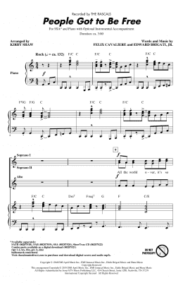 page one of People Got To Be Free (arr. Kirby Shaw) (SSA Choir)