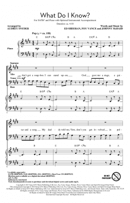 page one of What Do I Know? (arr. Audrey Snyder) (SATB Choir)