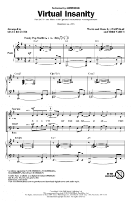 page one of Virtual Insanity (arr. Mark Brymer) (SATB Choir)