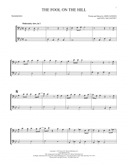 page one of The Fool On The Hill (Trombone Duet)