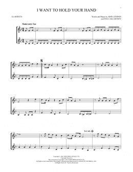 page one of I Want To Hold Your Hand (Clarinet Duet)