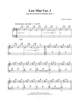 page one of Low Mist Var. 1 (from Seven Days Walking: Day 2) (Piano Solo)