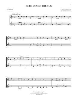 page one of Here Comes The Sun (Clarinet Duet)