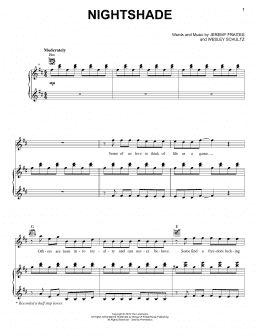 page one of Nightshade (from For the Throne: Music Inspired by Game of Thrones) (Piano, Vocal & Guitar Chords (Right-Hand Melody))