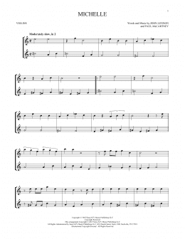page one of Michelle (Violin Duet)