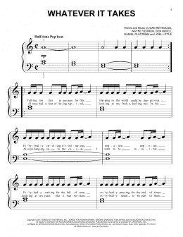page one of Whatever It Takes (Big Note Piano)
