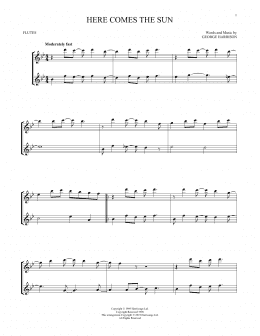 page one of Here Comes The Sun (Flute Duet)